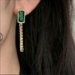 Emerald Chain Earrings  